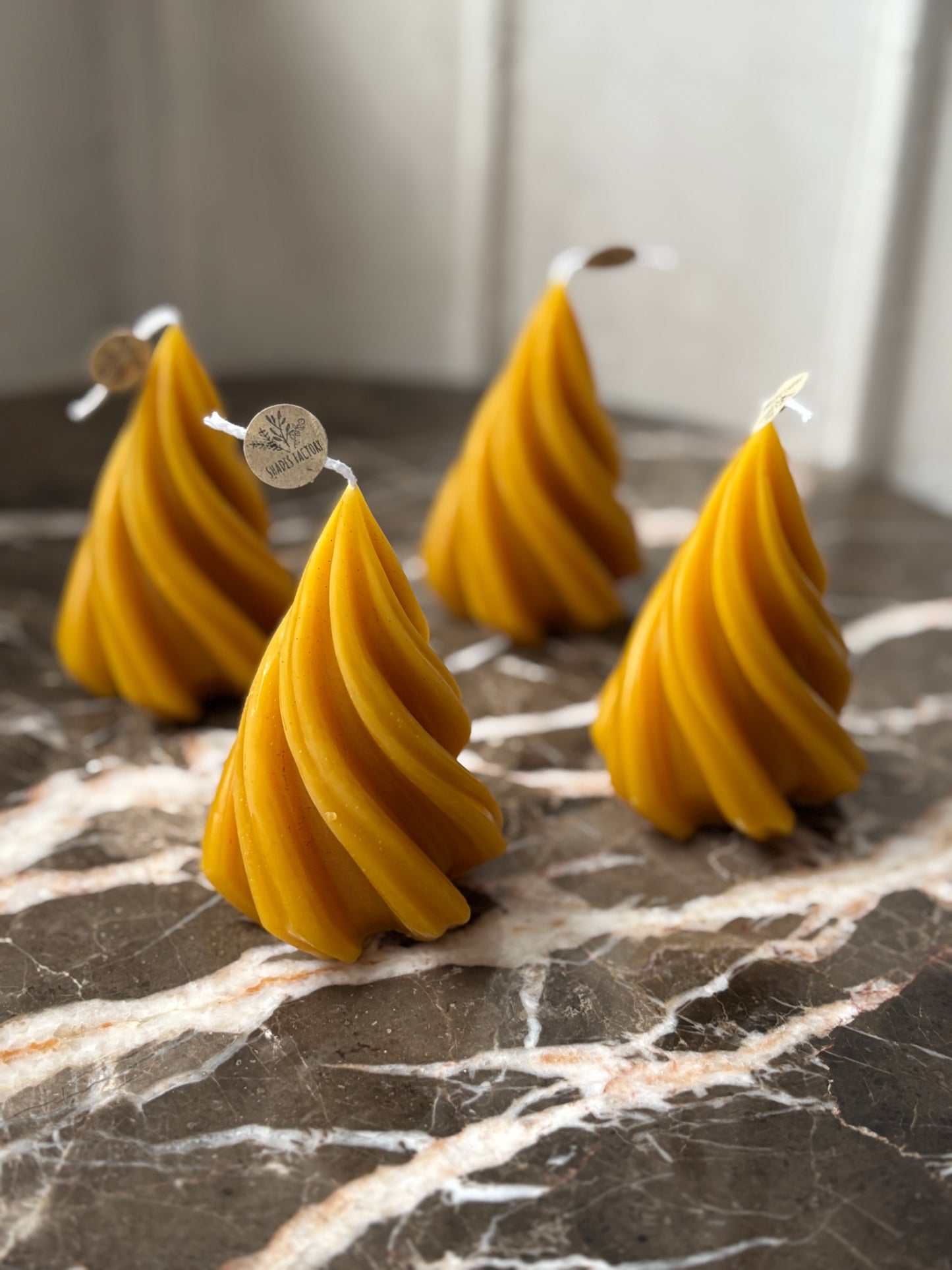 Beeswax Christmas Tree candle | Decorative Tree Candle – Natural Beeswax, Gold