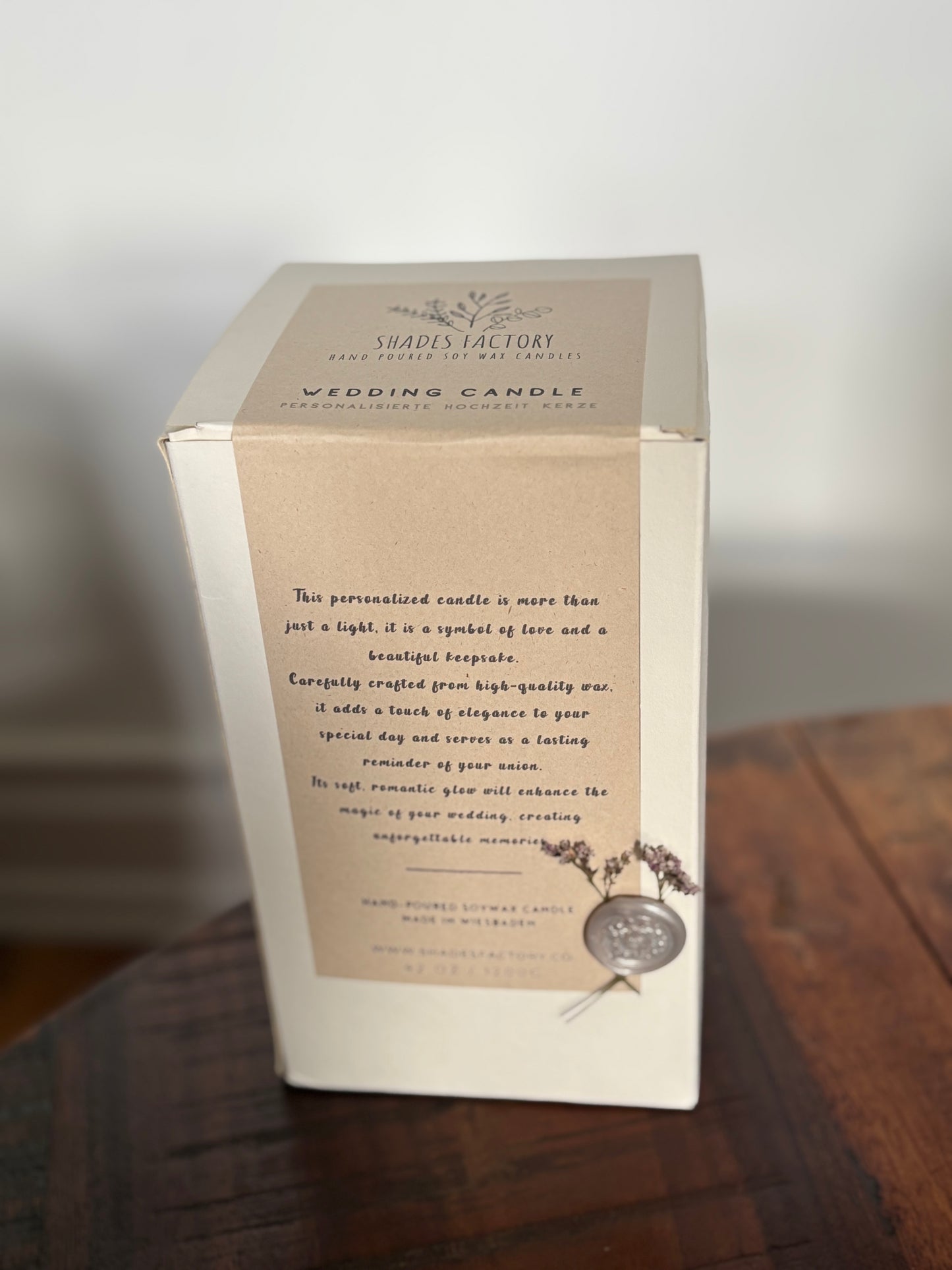 Custom Wedding Candle β A Timeless Keepsake with Names & Date π