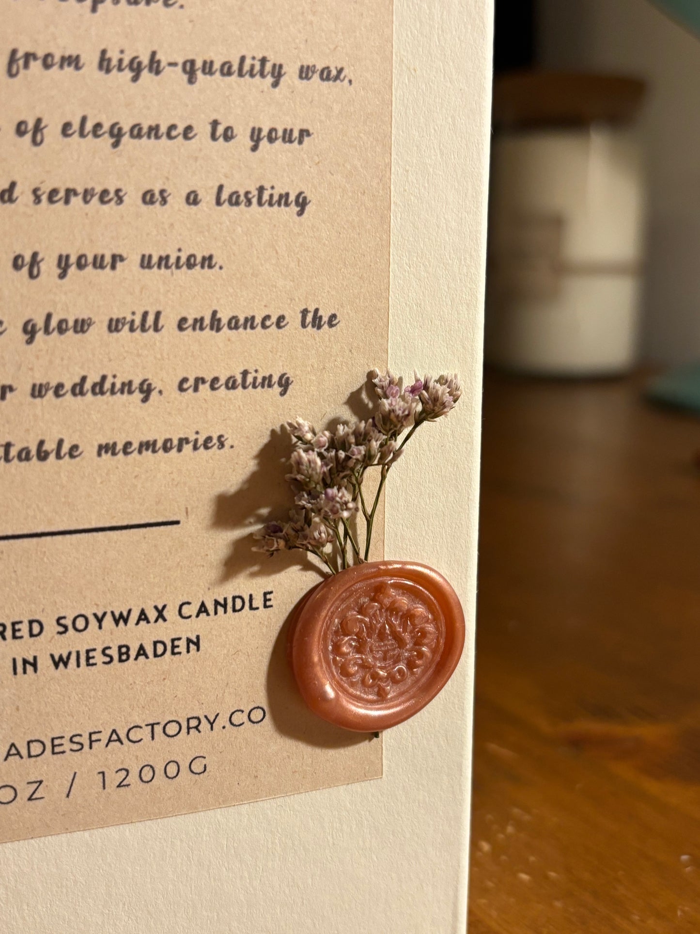 Custom Wedding Candle β A Timeless Keepsake with Names & Date π
