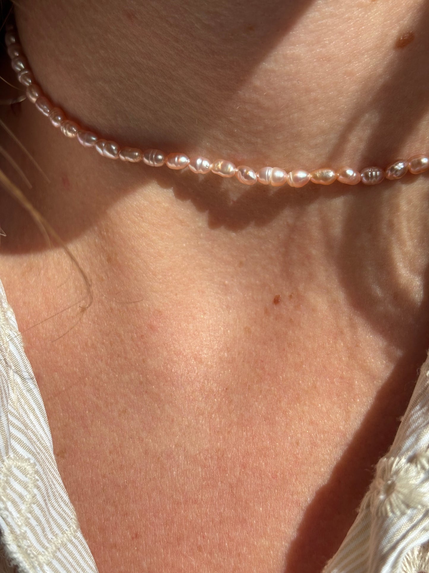 Freshwater Pearl Necklace – Soft pink | Sterling Silver 925 Clasp