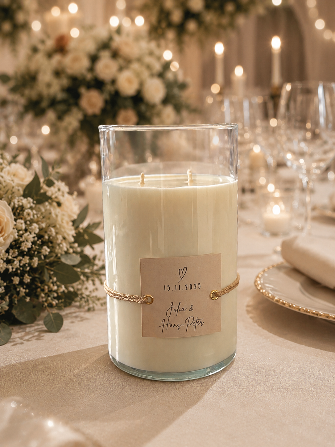 Custom Wedding Candle – A Timeless Keepsake with Names & Date 💍