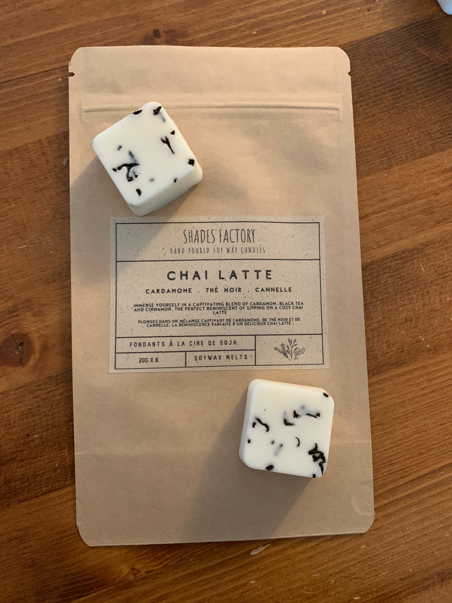 Wax melts CHAI LATTE I Handmade with soy wax I Pack of 8