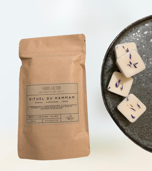 Wax melts CEDAR + SANDALWOOD I Rituel du Hammam I Handmade with soy wax I Pack of 8