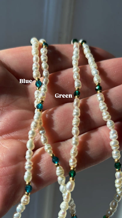 Collier de perles d'eau douce – Perles blanches naturelles plaquées or | Fermoir en argent sterling 925