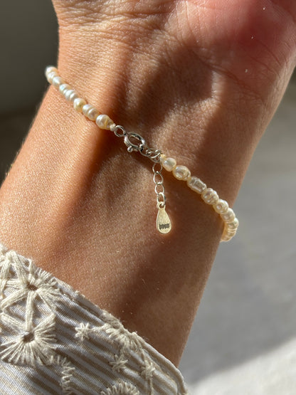 Freshwater Pearl Bracelet – Natural white | Sterling Silver 925 Clasp