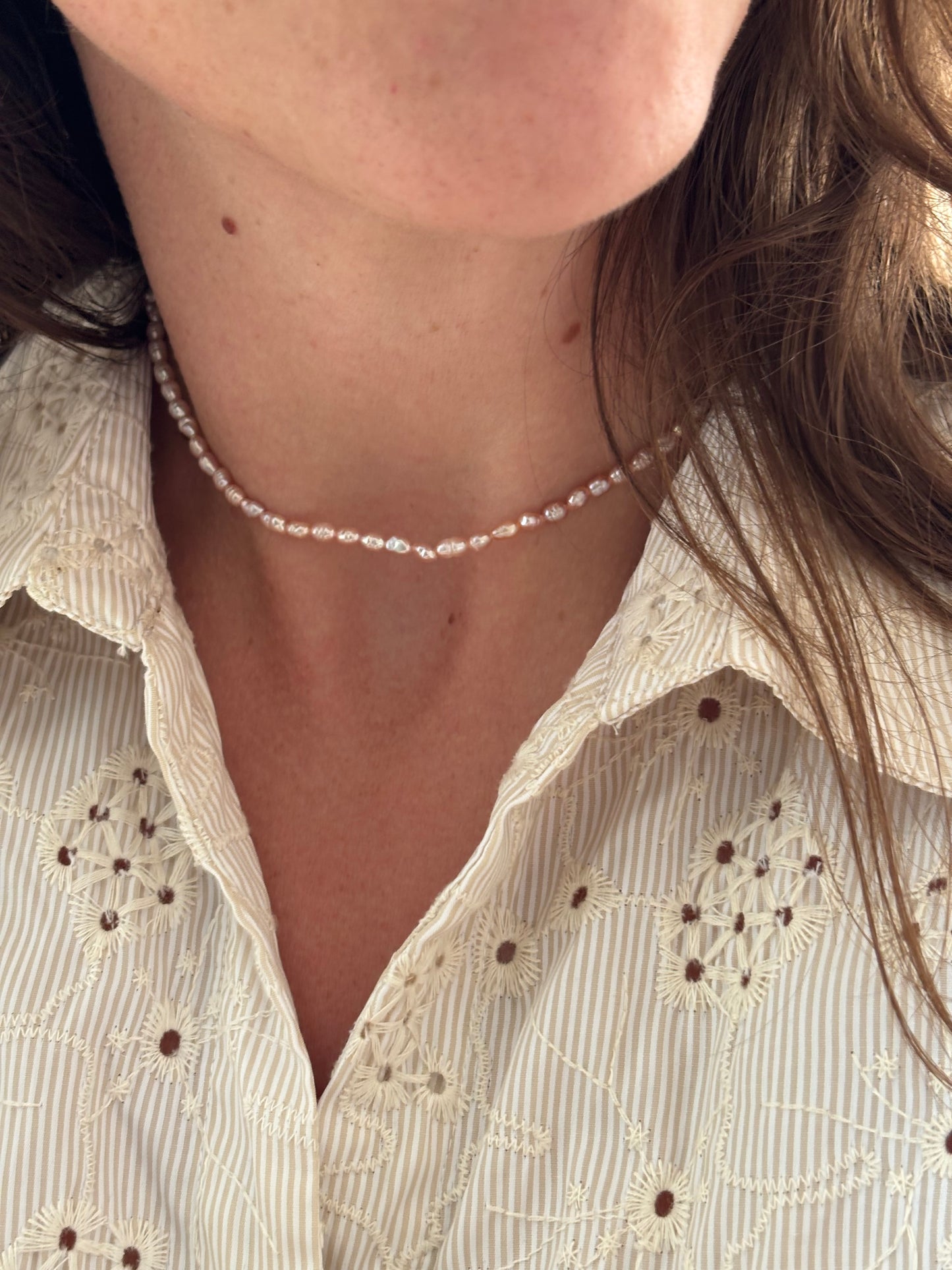 Freshwater Pearl Necklace – Soft pink | Sterling Silver 925 Clasp