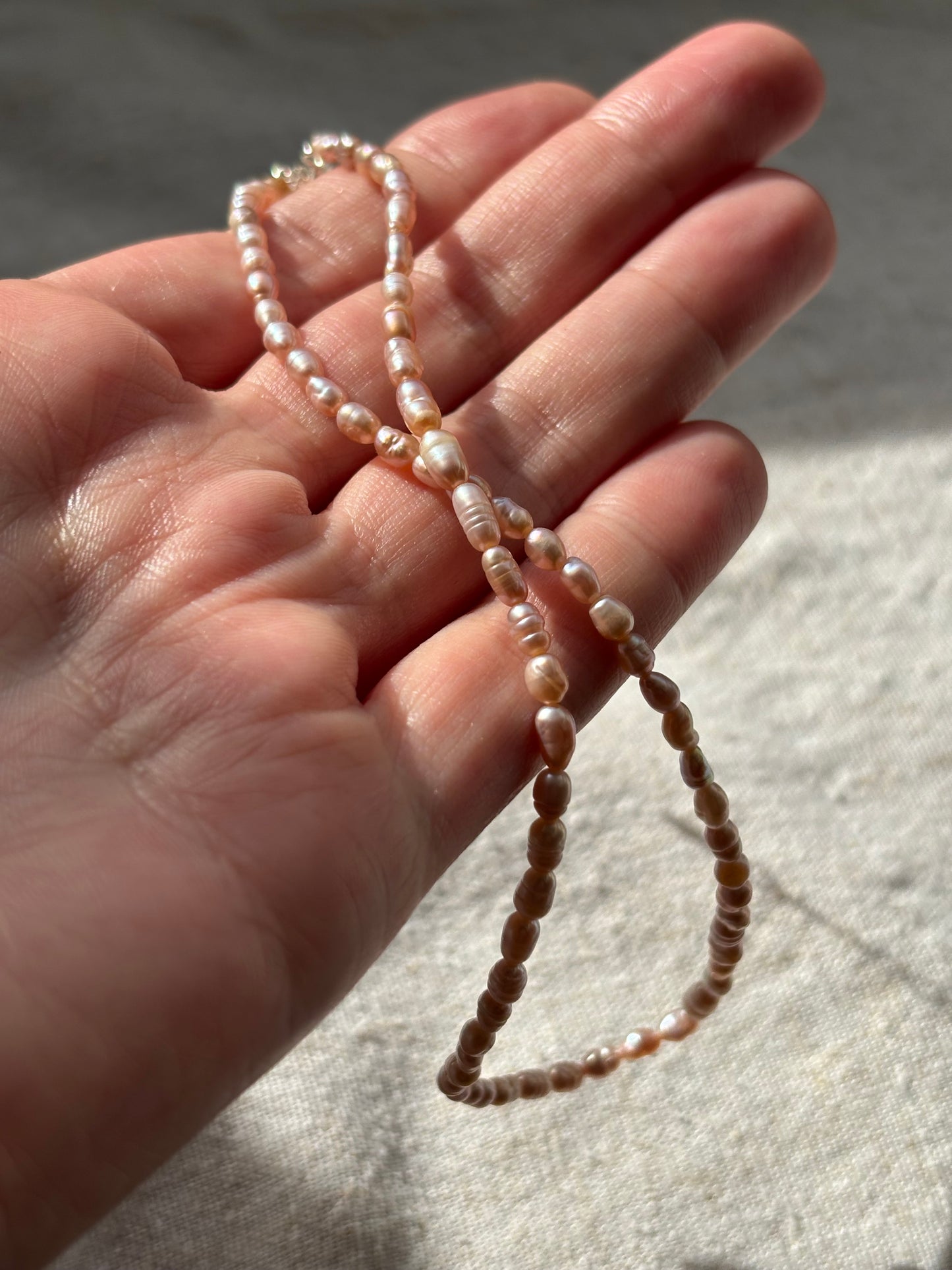 Freshwater Pearl Necklace – Soft pink | Sterling Silver 925 Clasp