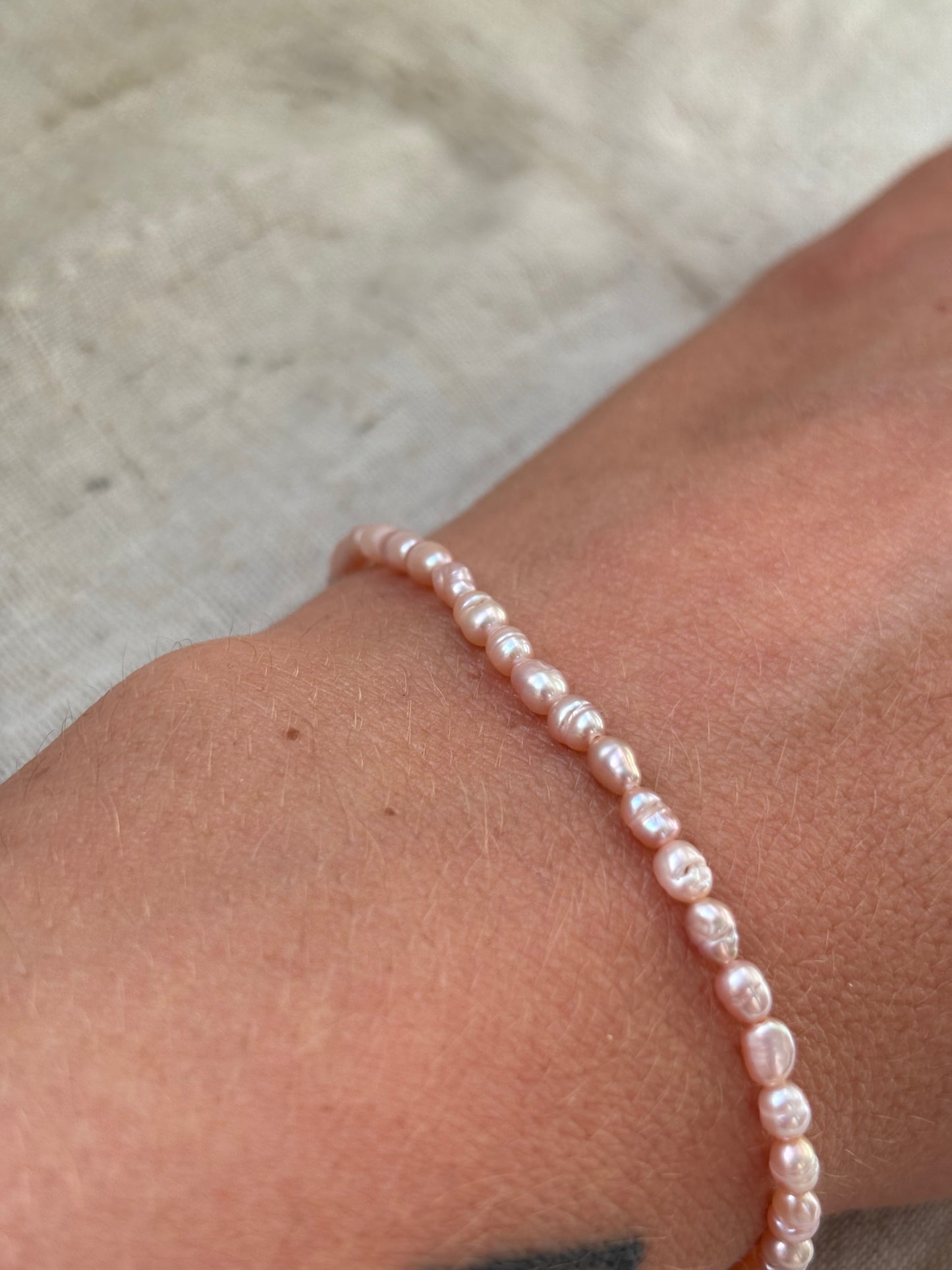 Freshwater Pearl Bracelet – Soft pink | Sterling Silver 925 Clasp