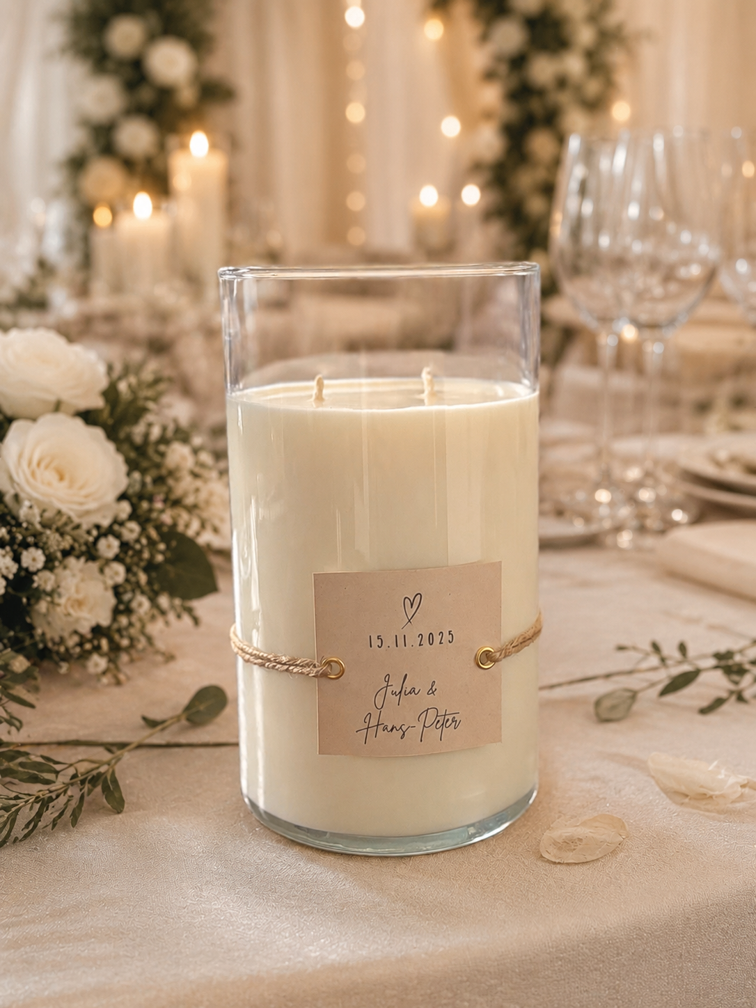 Custom Wedding Candle – A Timeless Keepsake with Names & Date 💍