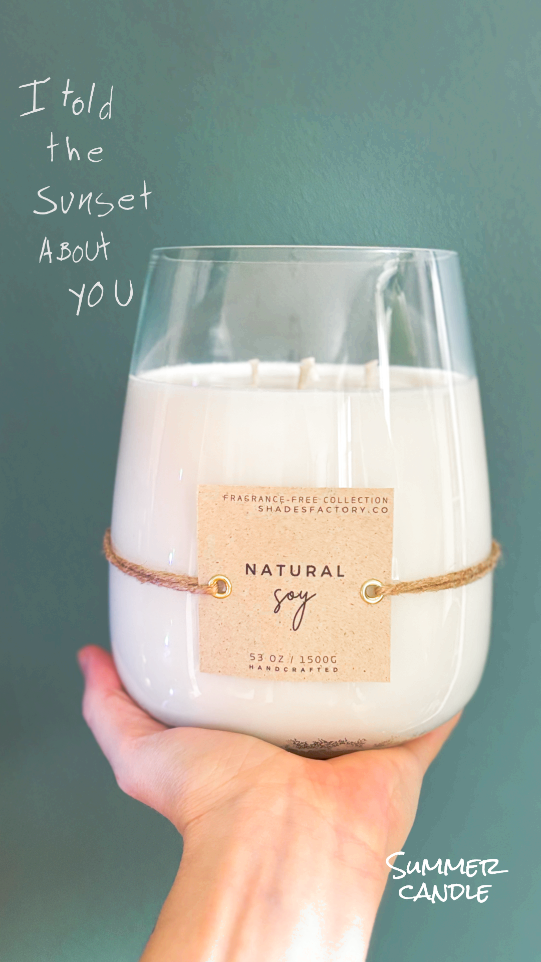 Unscented | Biggie 1.5kg Extra-Large 4-Wicks Candle - Summer Candle