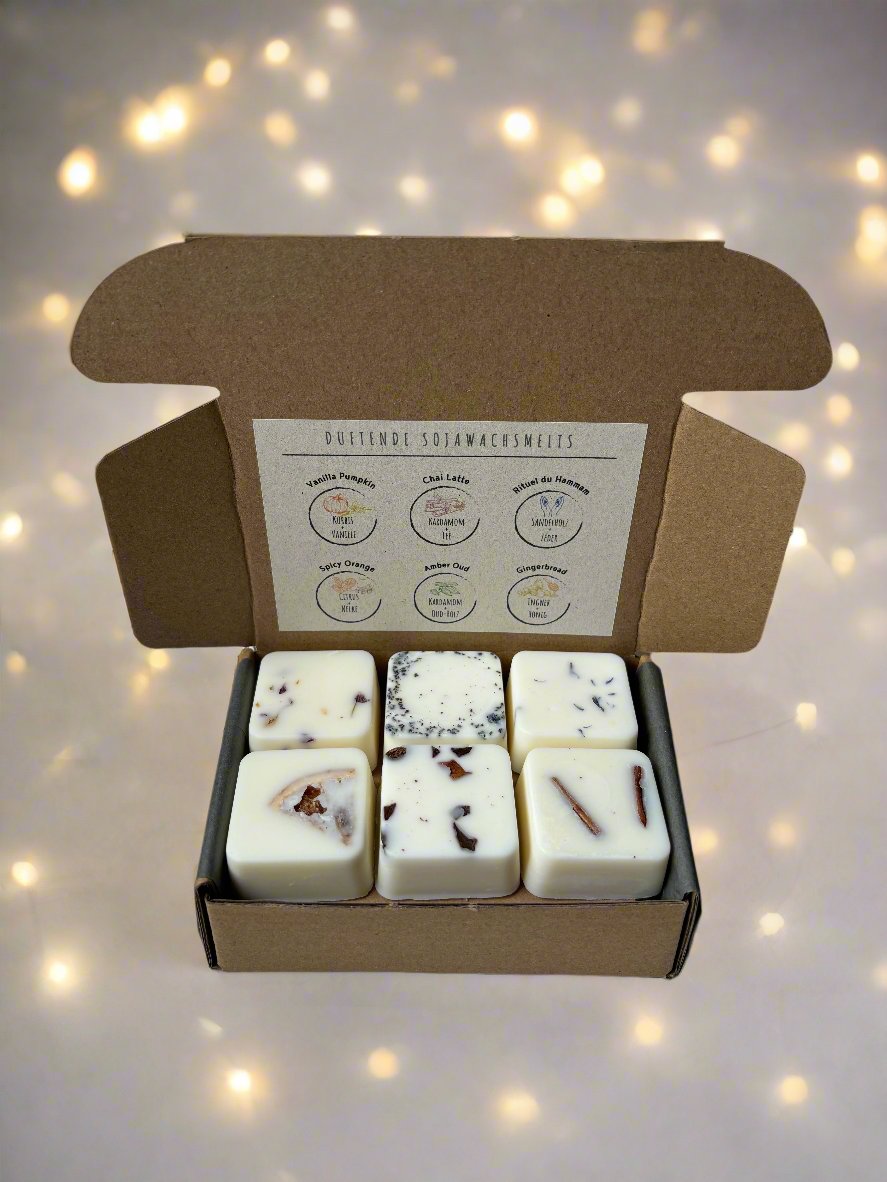 Wax Melts Box: Winter Edition I 12 Fragrant Melts in 6 Exquisite Varieties | Handcrafted with French fragrances