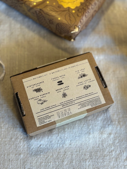 Wax Melts Box: Winter Edition I 12 Fragrant Melts in 6 Exquisite Varieties | Handcrafted with French fragrances