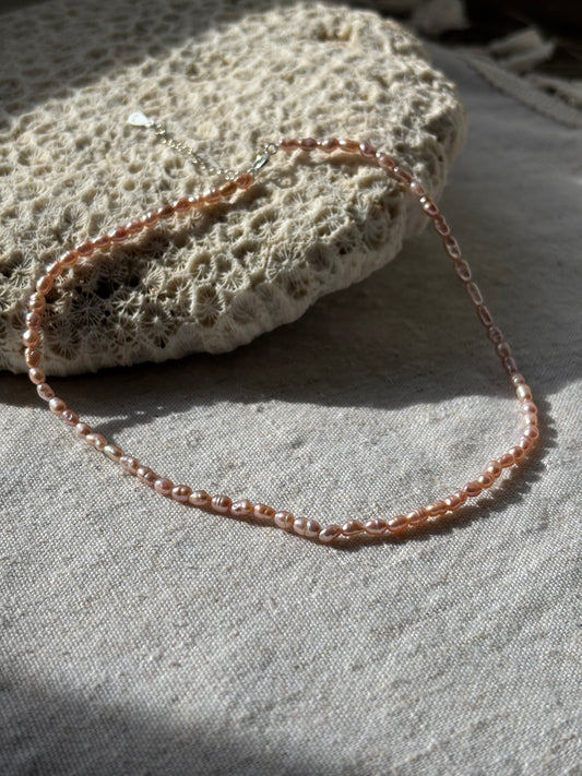 Freshwater Pearl Necklace – Soft pink | Sterling Silver 925 Clasp