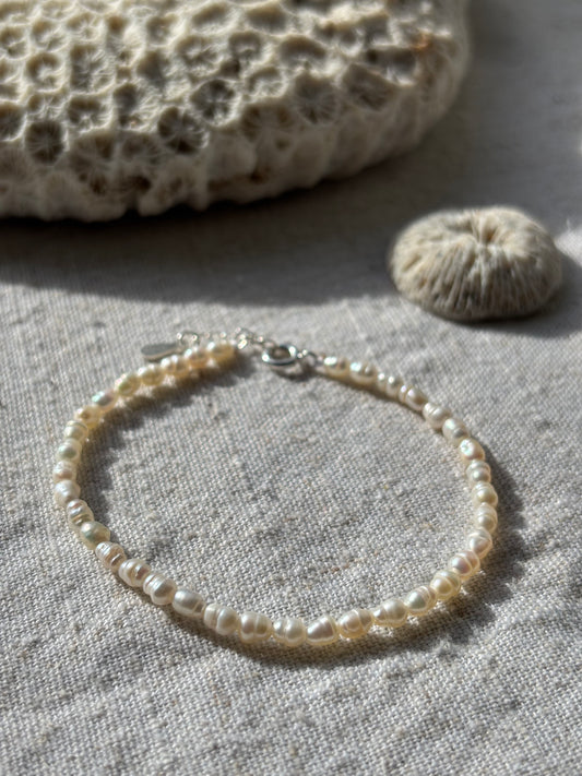 Freshwater Pearl Bracelet – Natural white | Sterling Silver 925 Clasp