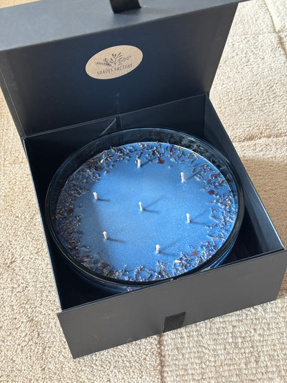 Amber Oud | Biggie 1kg Extra-Large 7-Wicks Candle with Dried Flowers