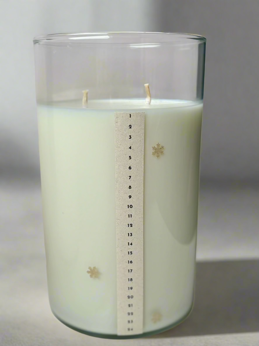 Advent Calendar Candle with Numbers 1 to 24 - 2-Wick Candle - Countdown Christmas Candle - Giant Advent Candle 1200g