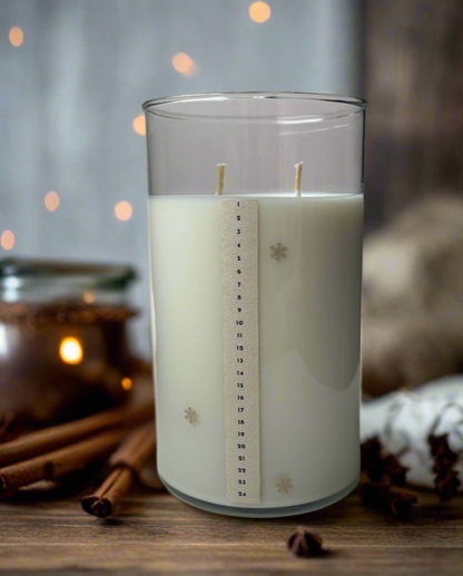 Advent Calendar Candle with Numbers 1 to 24 - 2-Wick Candle - Countdown Christmas Candle - Giant Advent Candle 1200g