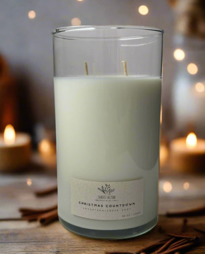 Advent Calendar Candle with Numbers 1 to 24 - 2-Wick Candle - Countdown Christmas Candle - Giant Advent Candle 1200g